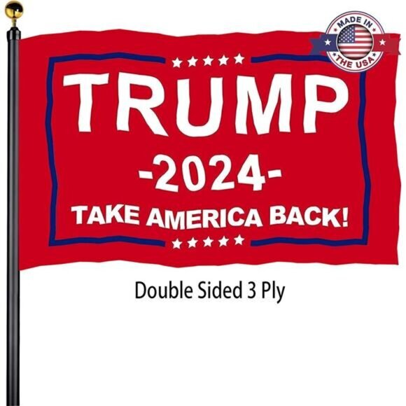 Trump 2024 Flags 3x5 Outdoor Made in USA-Double Sided 3 Ply Heavy Duty Red - Picture 9 of 16